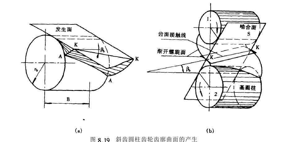 斜齿圆柱齿轮机构图